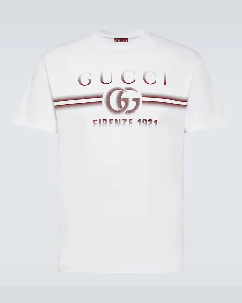 Gucci T-Shirt aus Baumwoll-Jersey Weiã