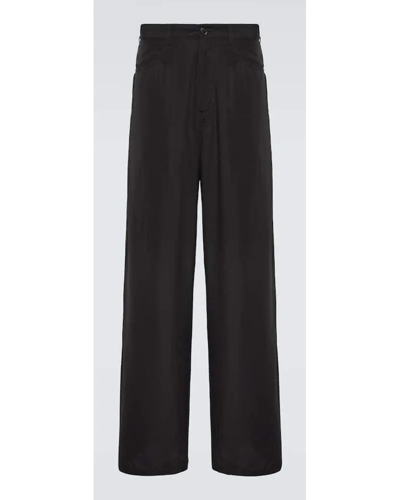 Balenciaga Weite High-Rise-Hose Schwarz