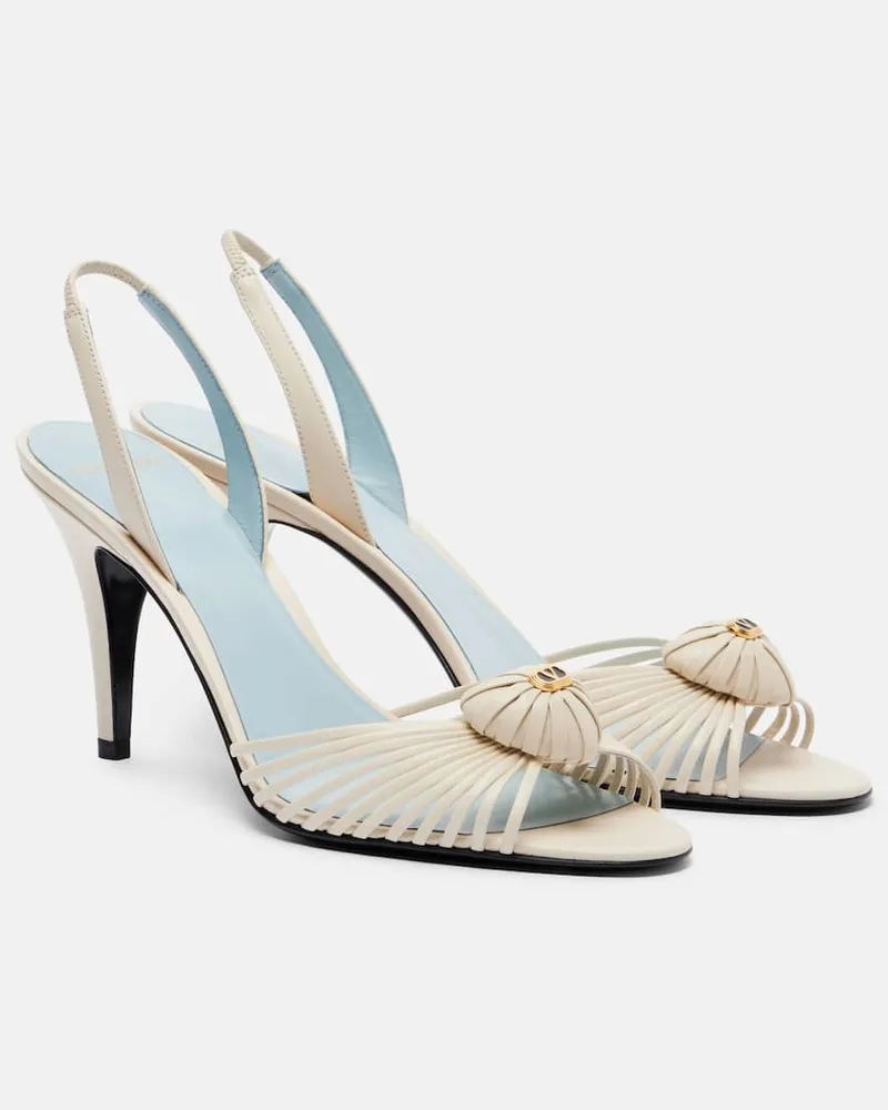 Valentino Garavani Slingback-Sandalen Royal 85 aus Leder Weiß