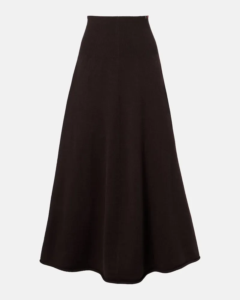 extreme cashmere Maxirock N°388 Ease aus einem Kaschmirgemisch Braun