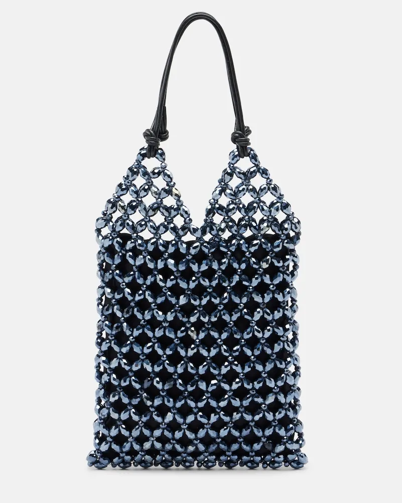 STAUD Tasche Karla mit Perlen Blau