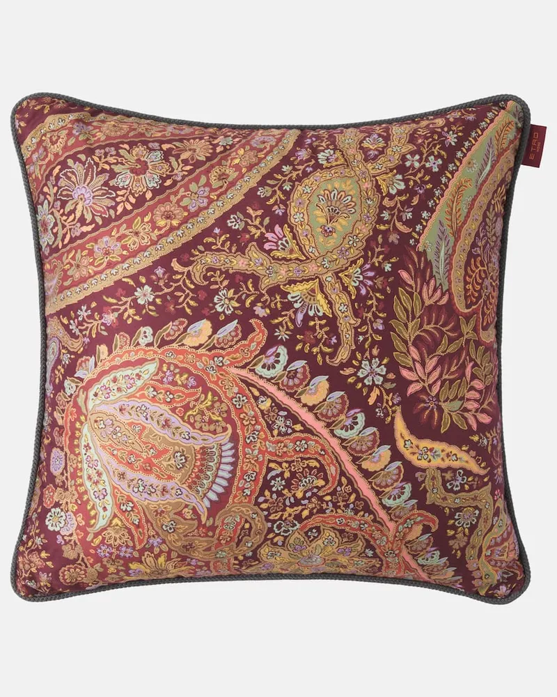 Etro Kissen Maranta aus Baumwolle Burgunderrot
