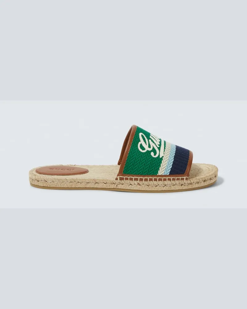 Gucci Pantoletten mit Leder Grün