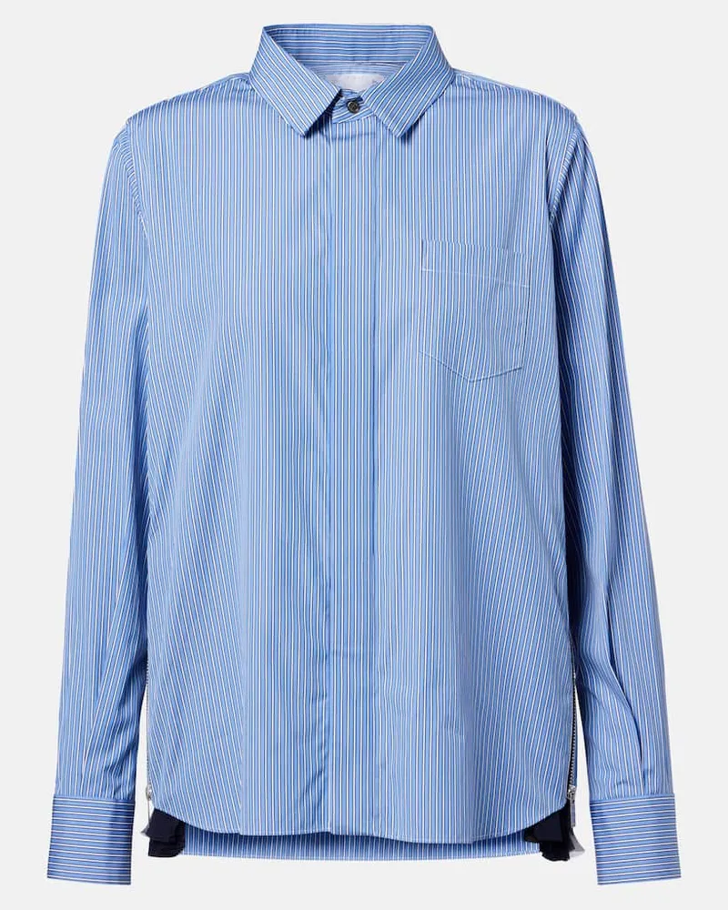 Sacai Hemd aus Baumwollpopeline Blau