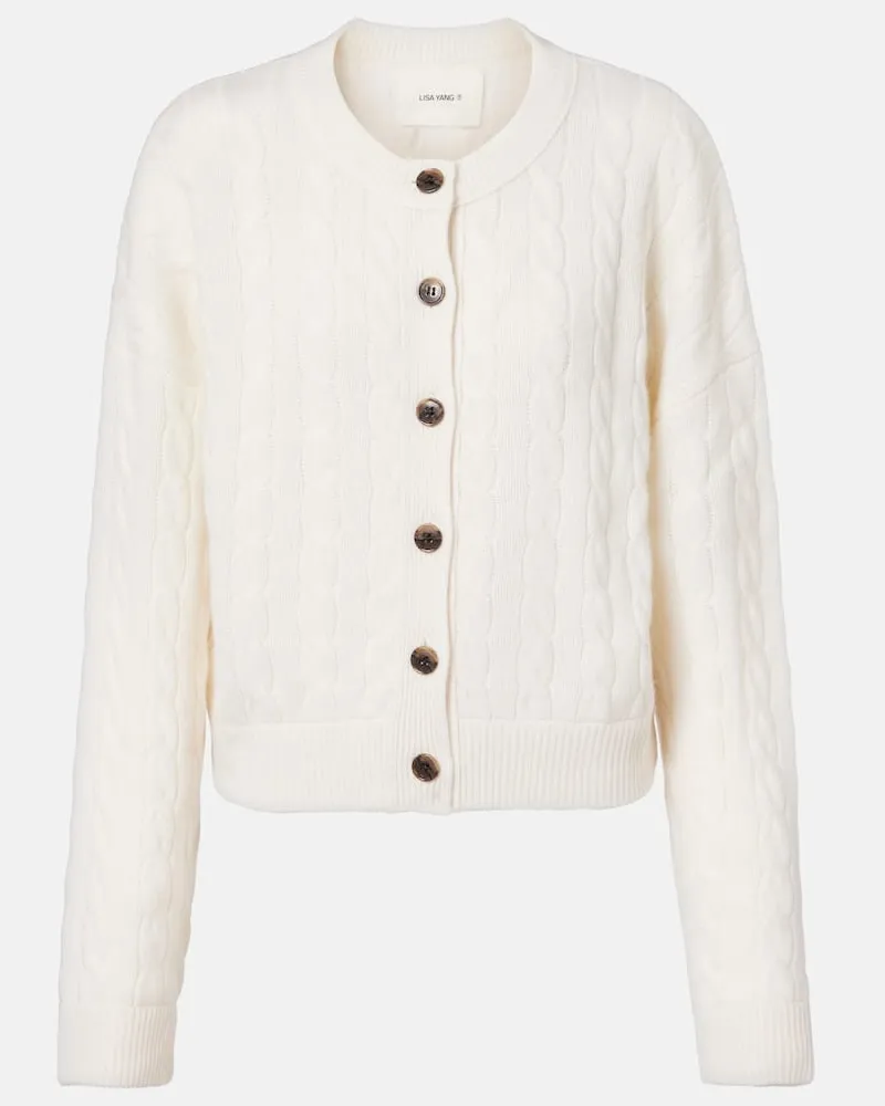 Lisa Yang Cardigan Cassie aus Kaschmir Weiß