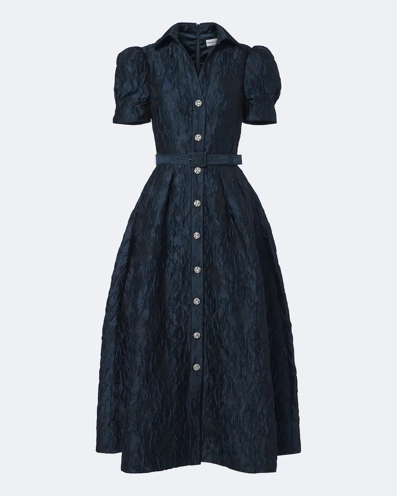 Rebecca Vallance Midikleid Cascades aus Jacquard Blau