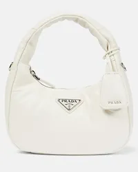 Prada Mini-Tote aus Leder Weiss