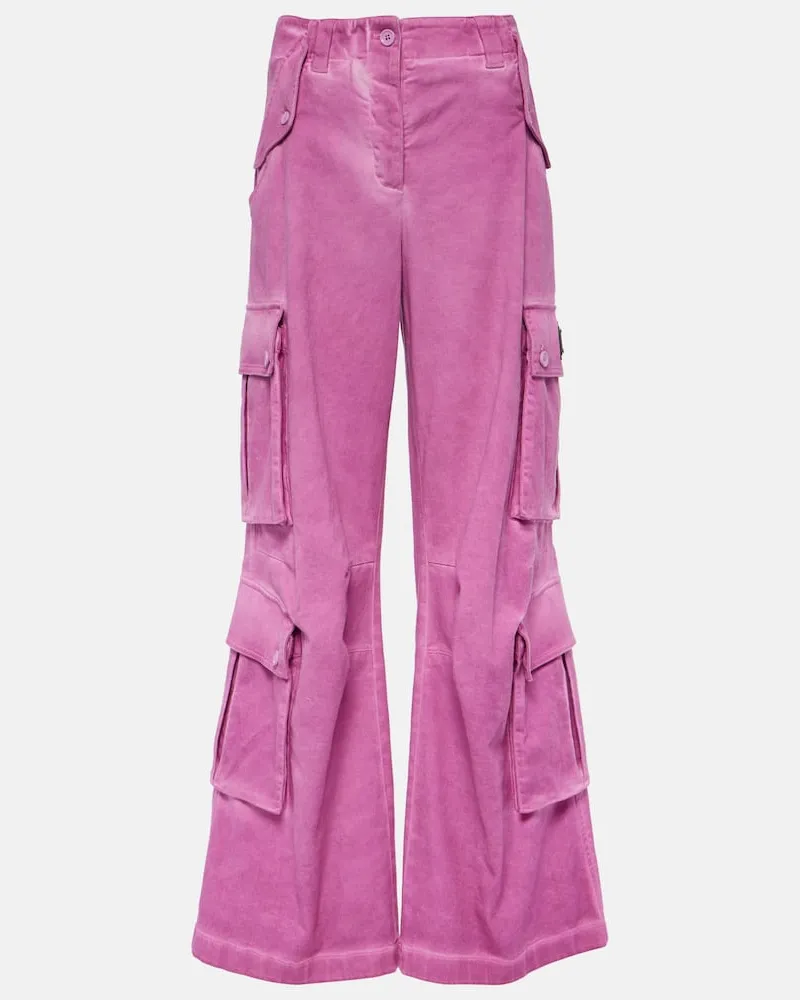 Dolce & Gabbana Weite Cargohose aus Baumwolle Rosa