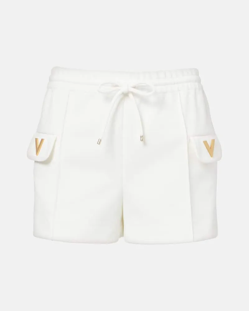 Valentino Garavani Shorts VGold aus Jersey Weiß