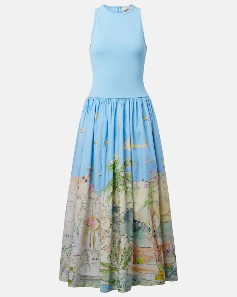 ALEMAIS Alémais Midikleid Anouk aus Baumwolle Blau