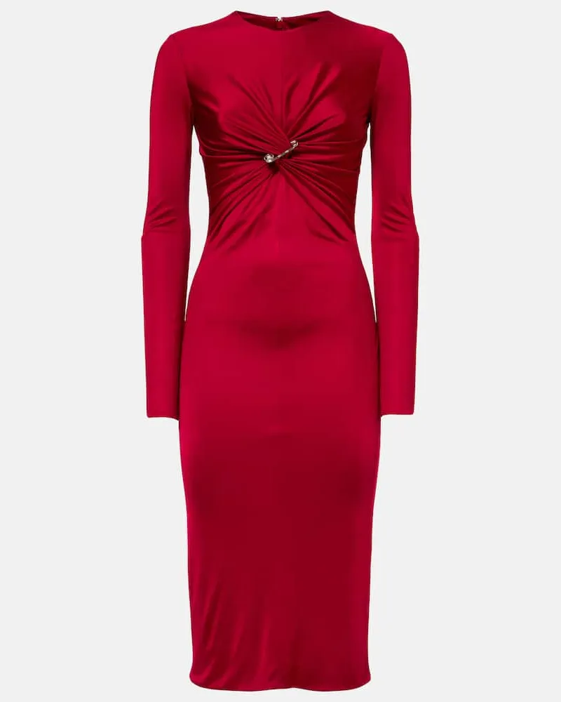 Versace Midikleid Safety Pin aus Jersey Rot