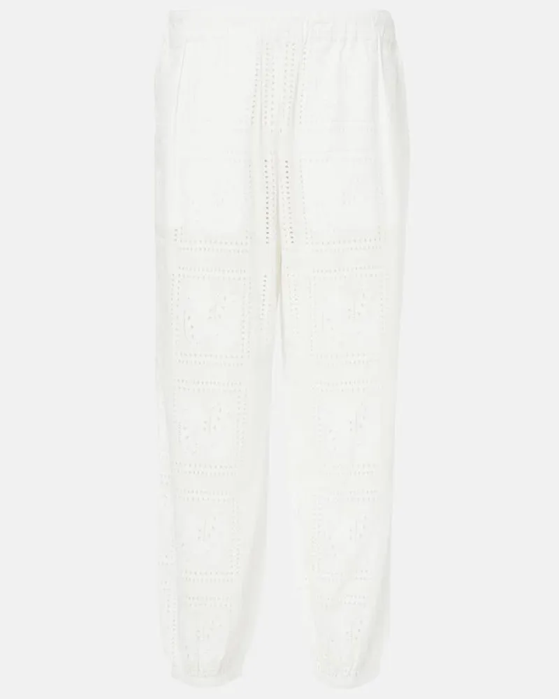 Tory Burch Cropped-Hose aus Baumwolle Weiss