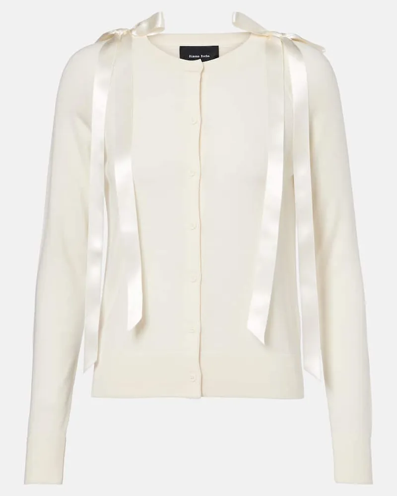 Simone Rocha Cardigan aus Wolle und Seide Weiß