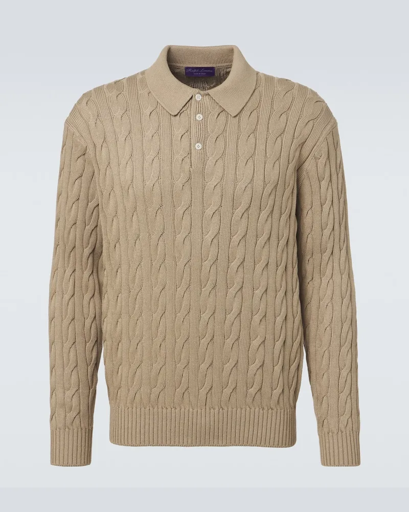 Ralph Lauren Polopullover aus Baumwolle und Seide Beige
