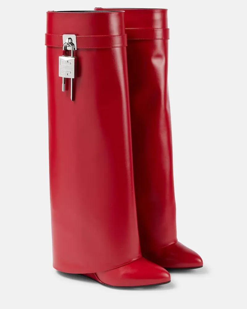 Givenchy Stiefel Shark Lock aus Leder Rot