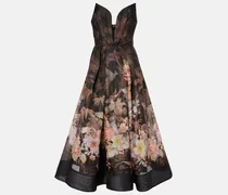 Midikleid Illuminate Draped aus Leinen und Baumwolle