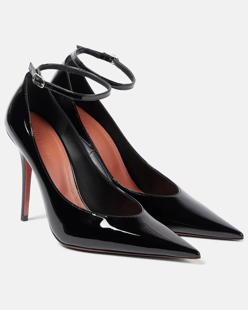 Amina Muaddi Pumps Anok 105 aus Lackleder Schwarz