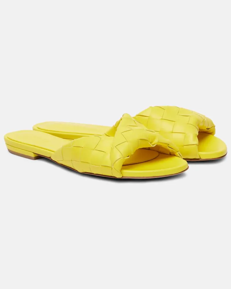 Bottega Veneta Pantoletten Blink aus Leder Gelb
