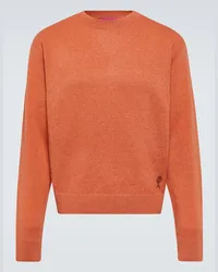 The Elder Statesman Bestickter Pullover aus Kaschmir Orange