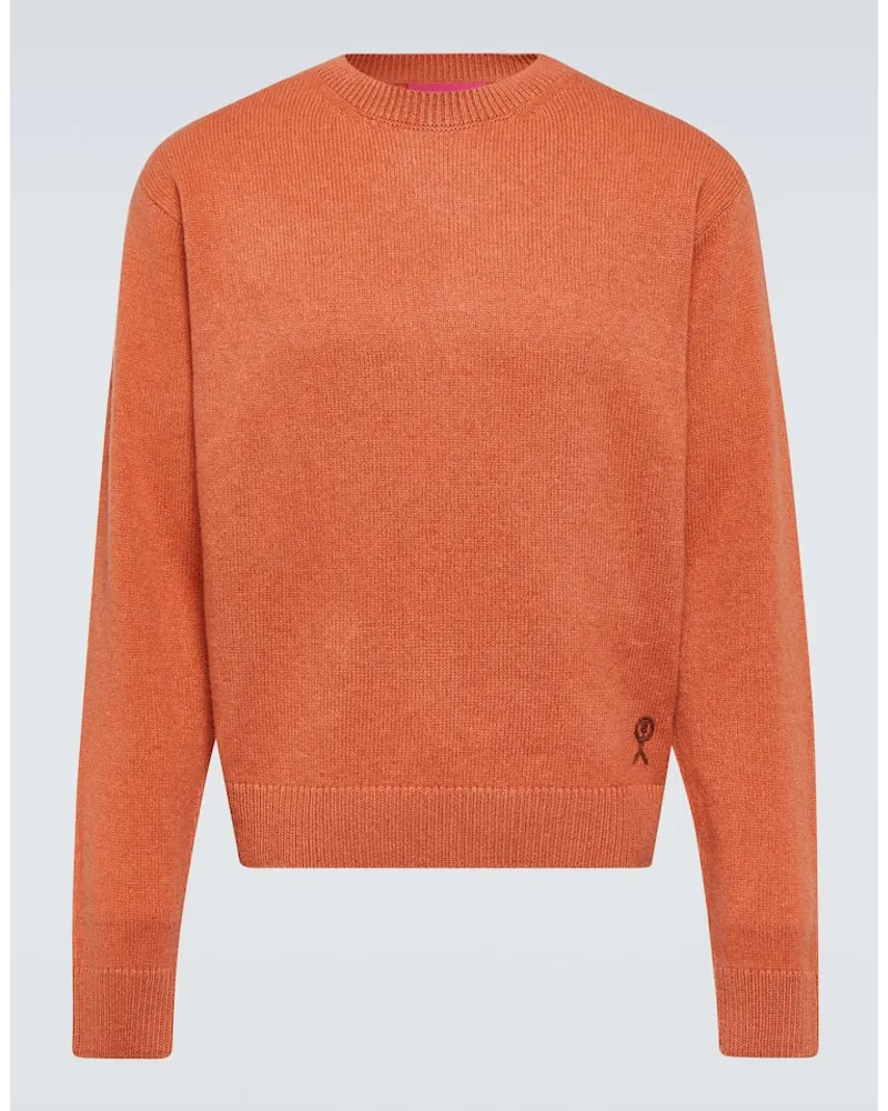 The Elder Statesman Bestickter Pullover aus Kaschmir Orange