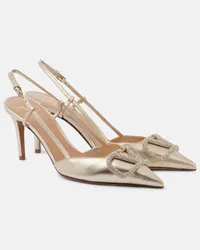 Valentino Garavani Slingback-Pumps VLogo Signature aus Metallic-Leder Silber