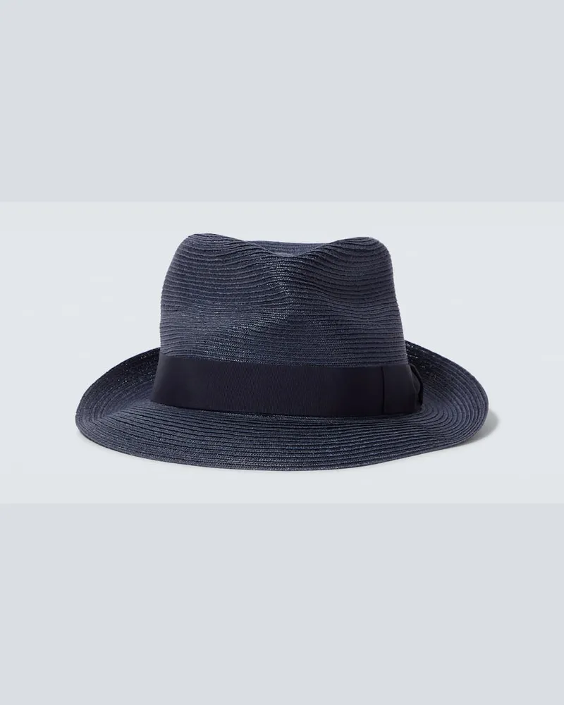Borsalino Hut aus Stroh Blau