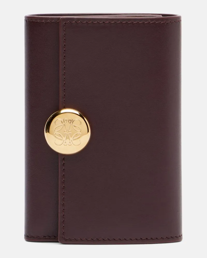 Loewe Portemonnaie Pebble Small aus Leder Burgund