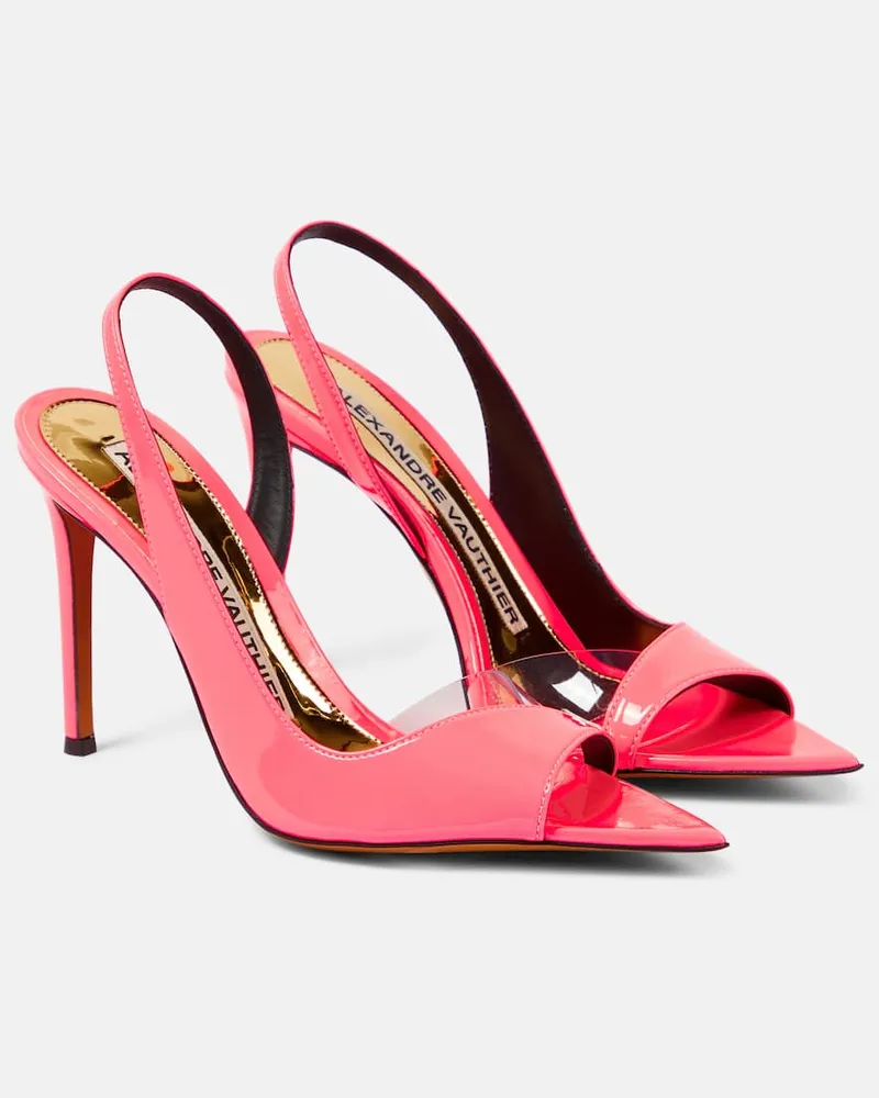 Alexandre Vauthier Slingback-Sandalen aus Lackleder Rosa