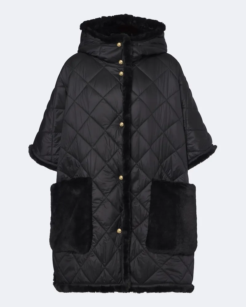 Moncler Wendbares Cape Schwarz