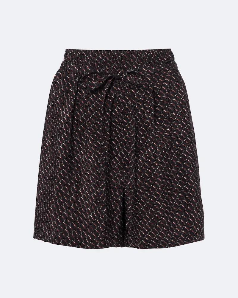 Saint Laurent Shorts Cassandre aus Seide Schwarz