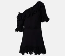 One-Shoulder-Minikleid aus Seidenmusselin