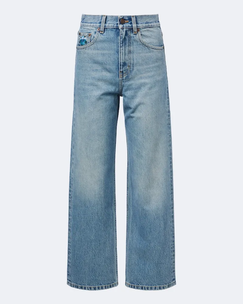 Chloé Chloé Bestickte Straight Jeans Blau