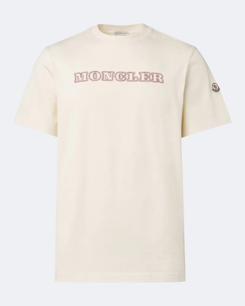 Moncler T-Shirt aus Baumwoll-Jersey Weiß