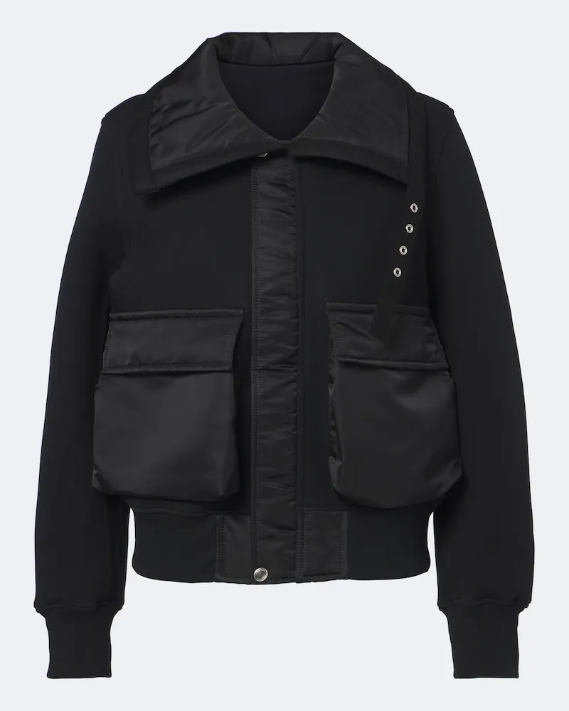 Sacai Blousonjacke aus einem Baumwollgemisch Schwarz