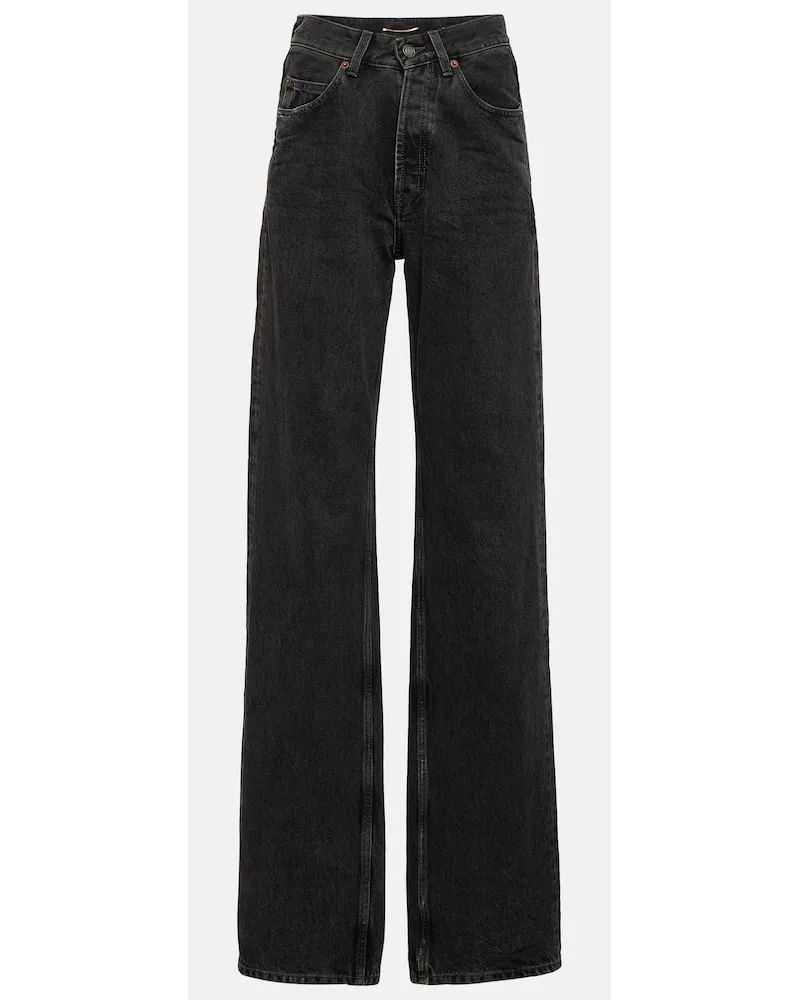 Saint Laurent Mid-Rise Wide-Leg Jeans Schwarz