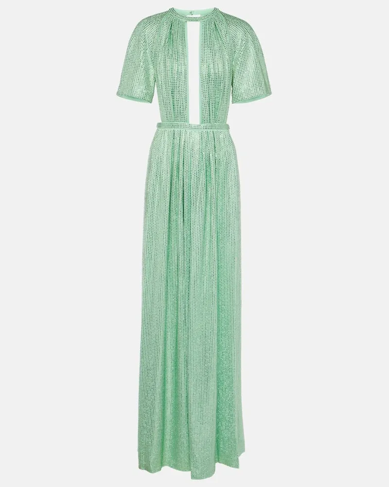 Area Robe aus Jersey mit Kristallen Grün