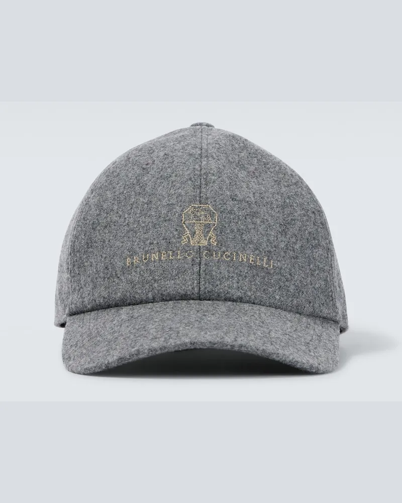 Brunello Cucinelli Baseballcap aus Schurwolle Grau