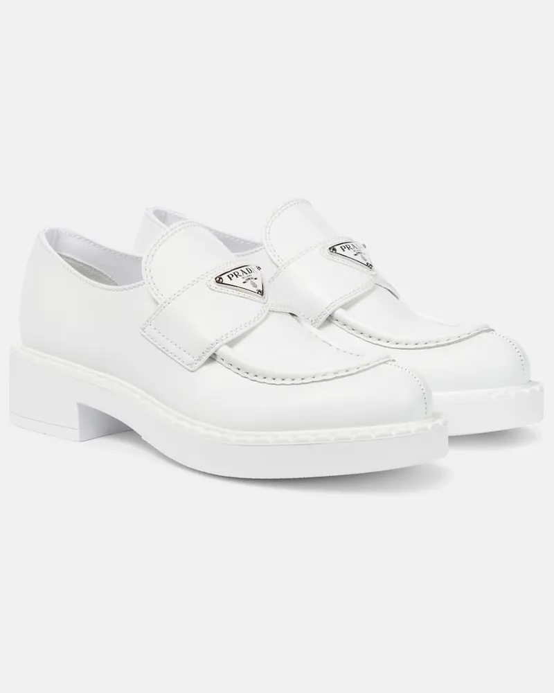 Prada Loafers aus Leder Weiß