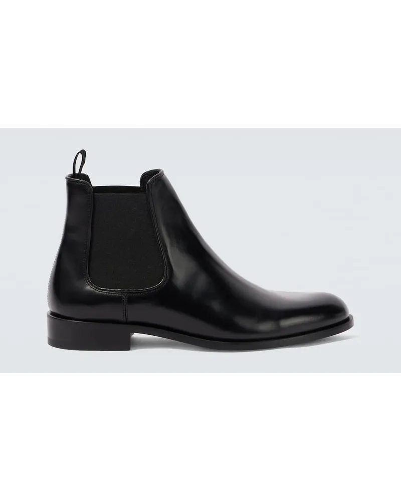 Giorgio Armani Chelsea Boots aus Leder Schwarz