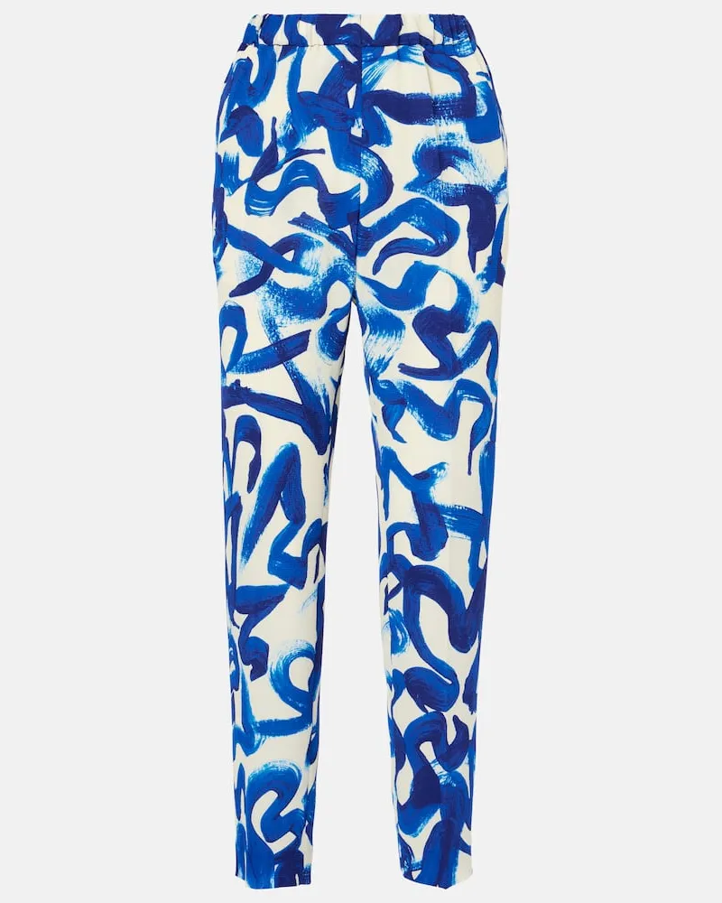 Dries van Noten Schmale Hose Blau