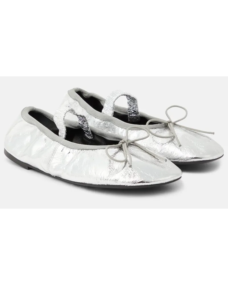 Proenza Schouler Ballerinas aus Metallic-Leder Silber