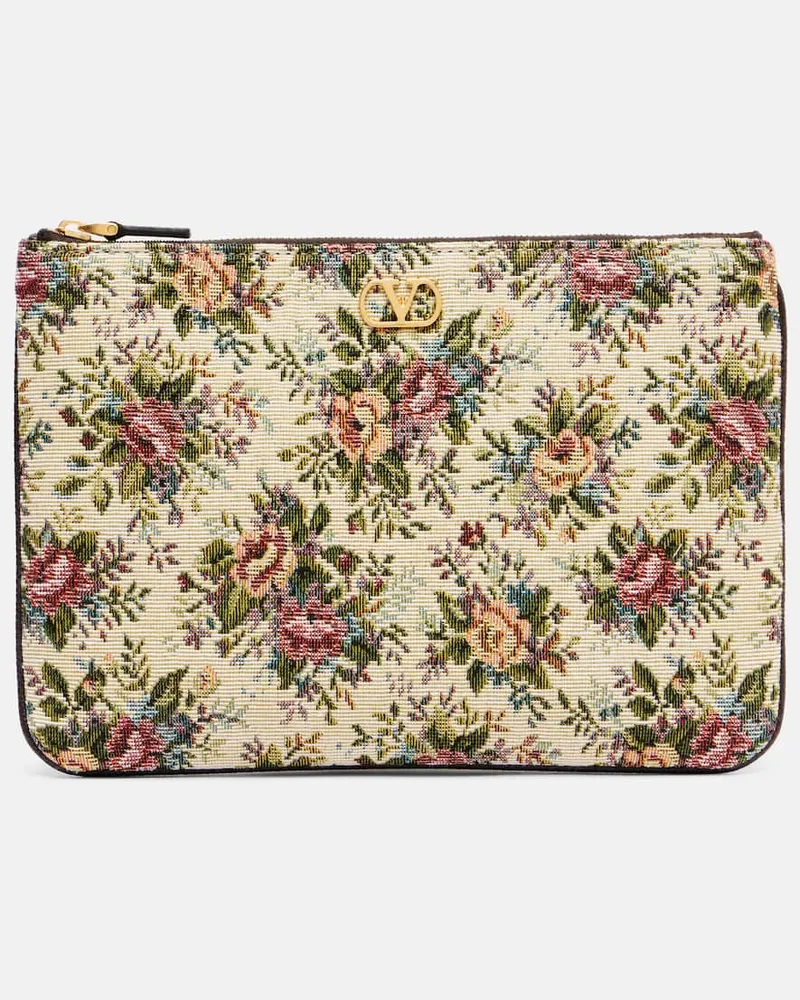 Valentino Garavani Clutch VLogo Signature aus Jacquard Multicolor