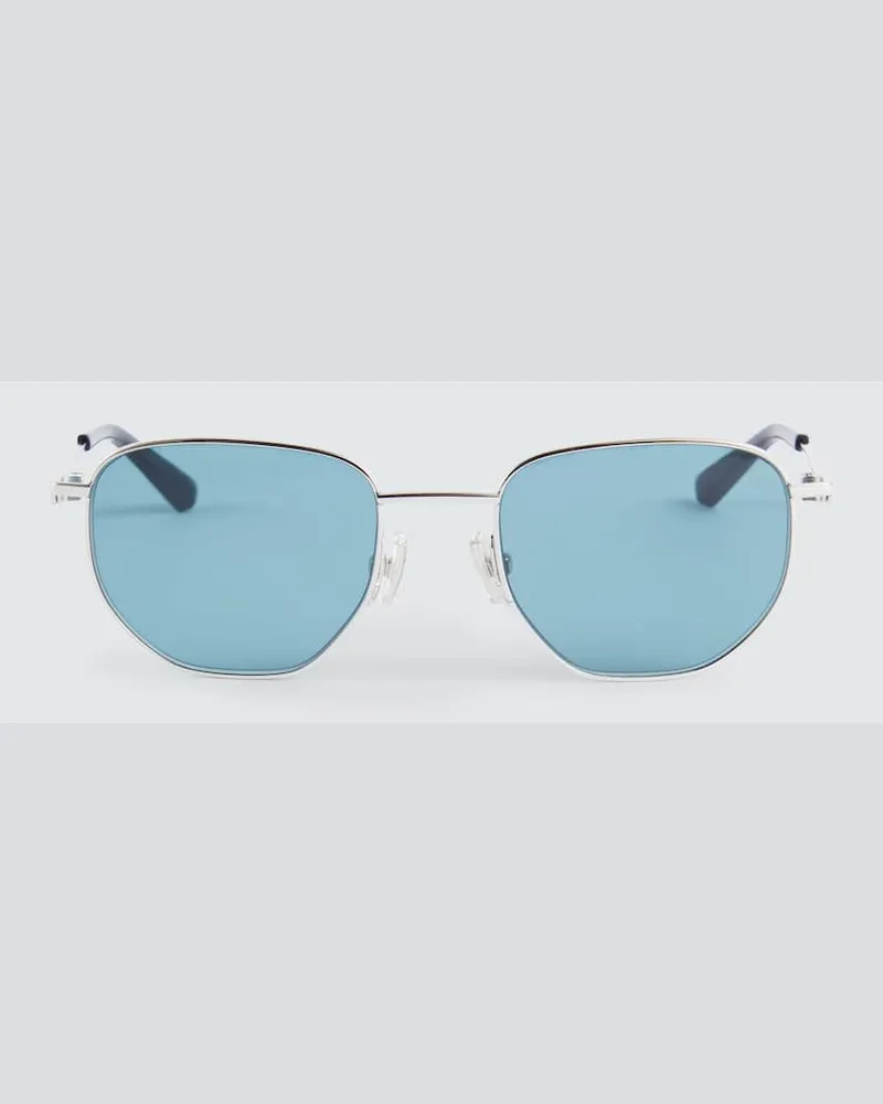 Bottega Veneta Runde Sonnenbrille Silber
