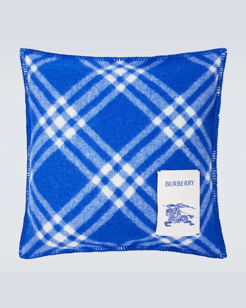 Burberry Kissen aus Wolle Blau