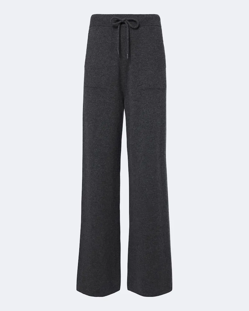 Max Mara Weite Hose aus Kaschmir Grau