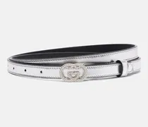 Gürtel Interlocking G aus Metallic-Leder