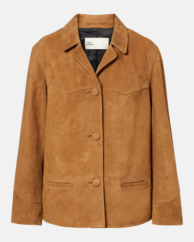 Tory Burch Jacke aus Veloursleder Braun