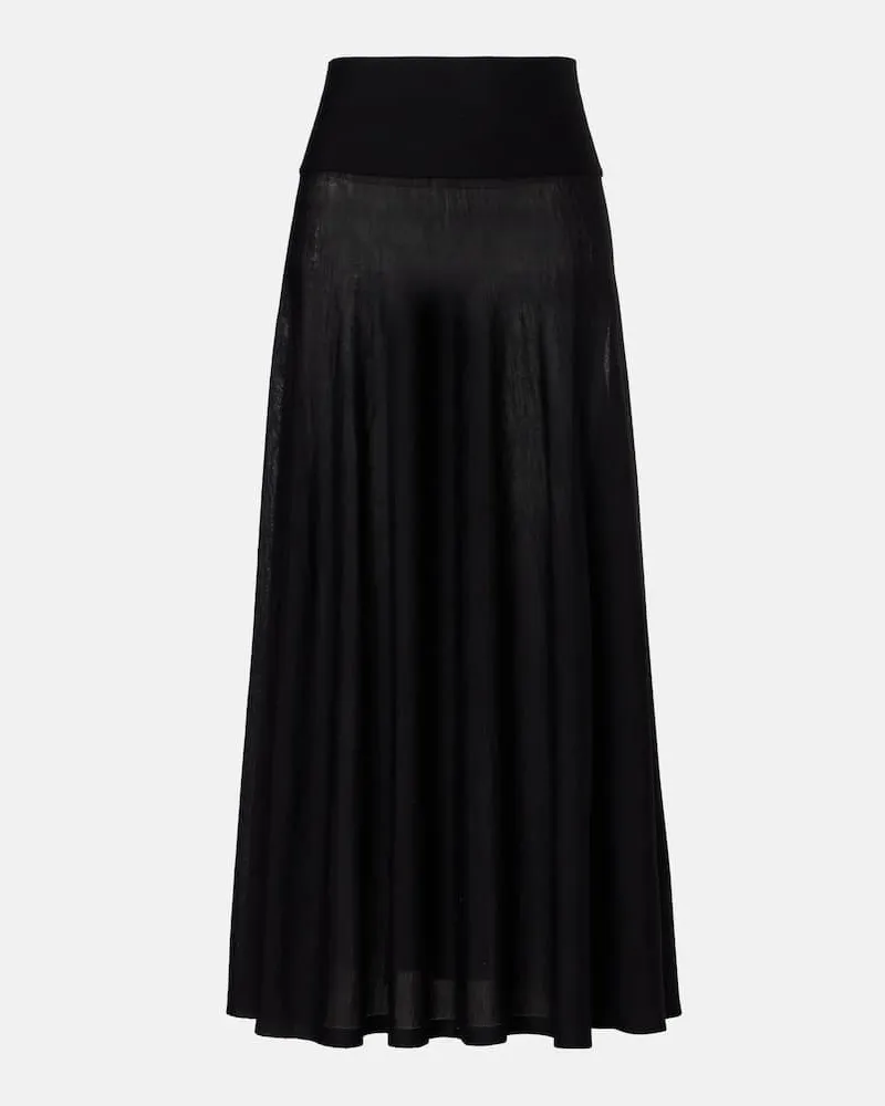 Alaïa Alaïa Maxirock aus Schurwolle Schwarz