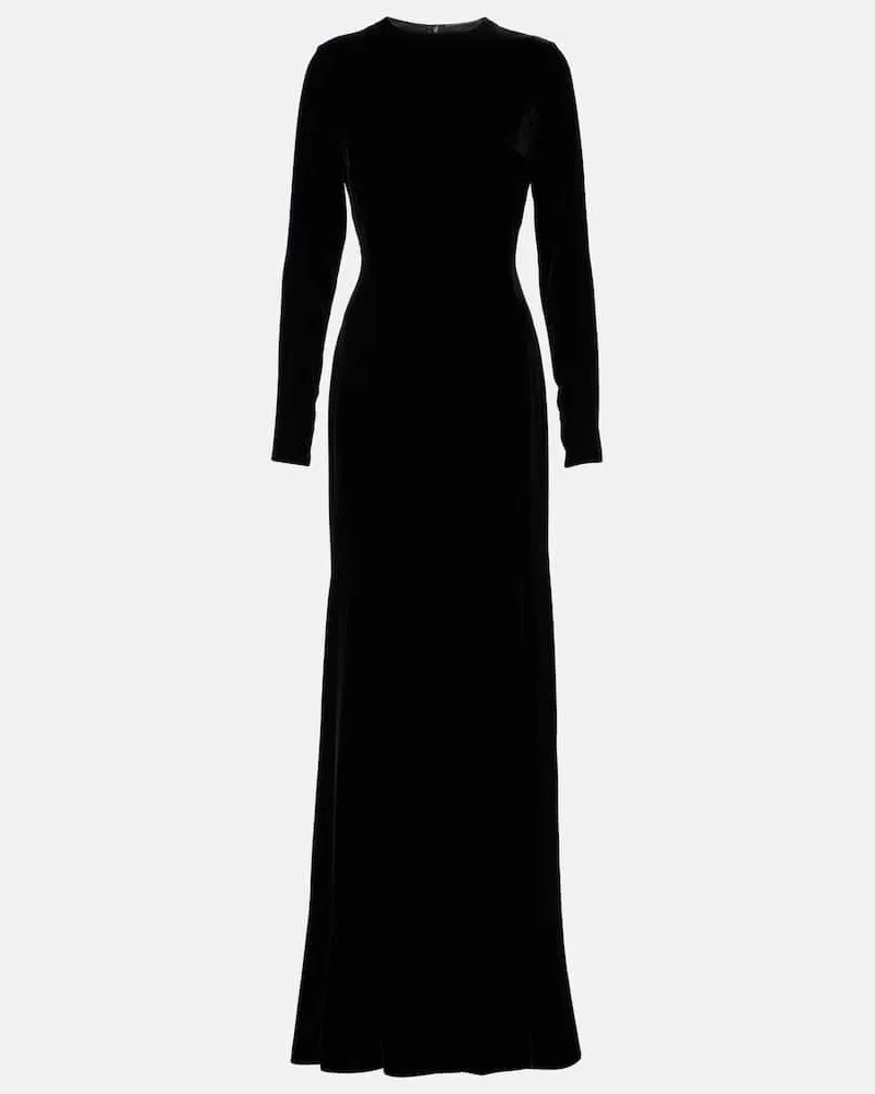 Dolce & Gabbana Robe aus Samt Schwarz