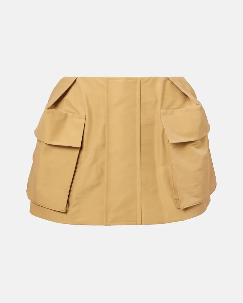 Sacai Shorts aus einem Baumwollgemisch Beige
